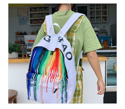 Title 5, Rainbow Backpack Homosexual School Bag Canvas B...