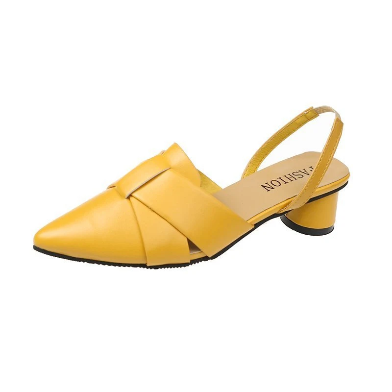 One Word Strap Sandalen Mid-hiel Toe Cap Half Slippers, comfortabele en modieuze damessandalen, ideaal voor dagelijks gebruik en casual outfits.