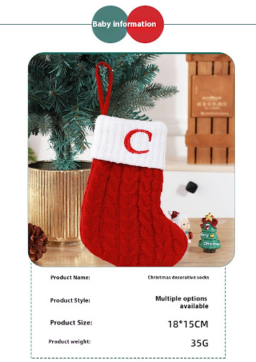 Title 1, Cute Letters Christmas Stockings Decorative Cre...