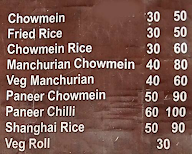 Indian Chowmein Center menu 1