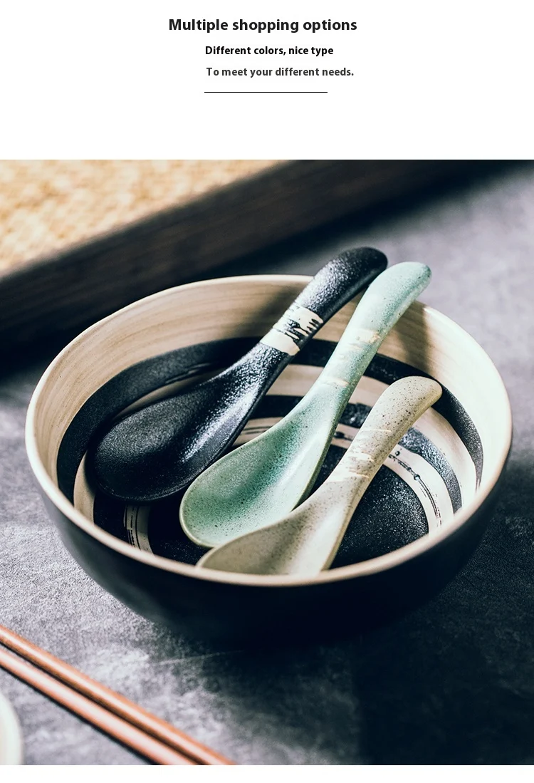 Title 5, Ceramic Household Restaurant Meal Spoon Durable...