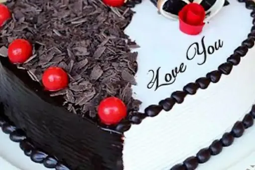 Vanilla Heart Shape Black Forest Cake