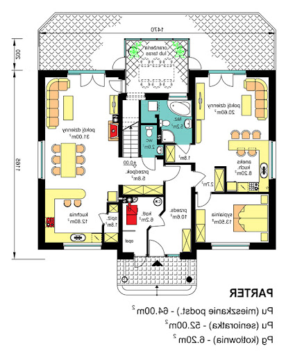 BW-52 dwulokalowy - Rzut parteru