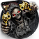 Gold Fire Gun Warrior Skull Theme icon