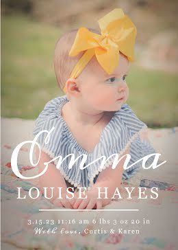 Emma's Birth Announcement - Baby Card item