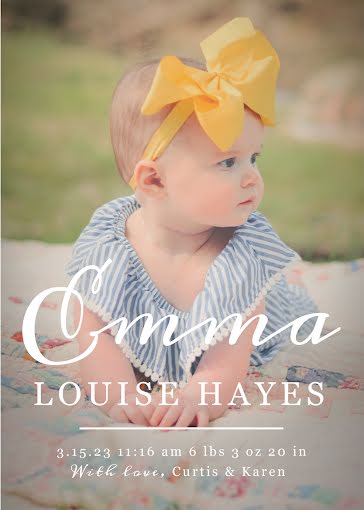 Emma's Birth Announcement - New Baby Announcement template