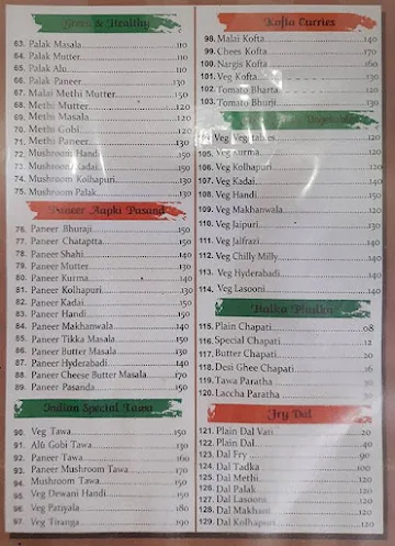 Indian Paratha Xpress menu 