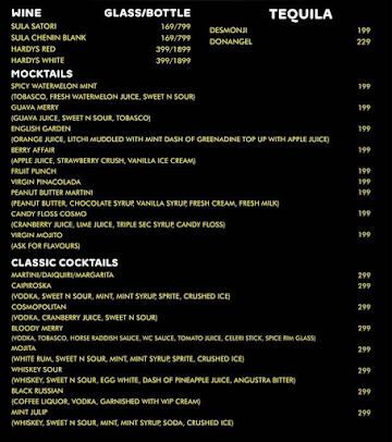 Adda Heist menu 