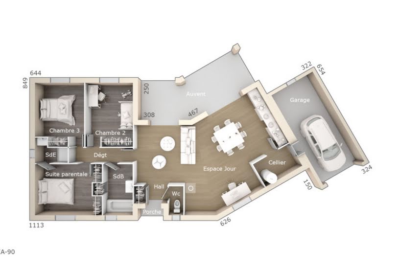  Vente Terrain + Maison - Terrain : 1 738m² - Maison : 90m² à Castelnaudary (11400) 