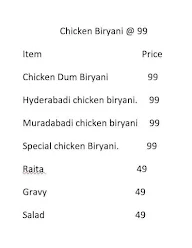 Chicken Biryani @ 99 menu 1