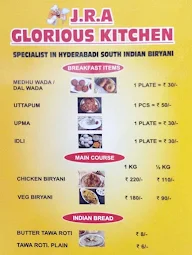 J.R.A Glorious Kitchen menu 1