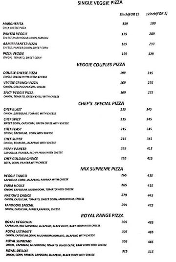 Pizza Paradesi menu 