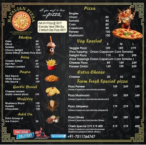 Eatalian Pizza menu 