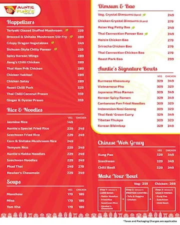 Auntie Fung's - Asian Street Food menu 