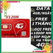 Sim 4G 1 Năm Sim Viettel V120N Tặng 120Gb /Tháng Gọi Miễn Phí _ Đẹp/ 6Umax4G/ Umax50N Free 6 Tháng