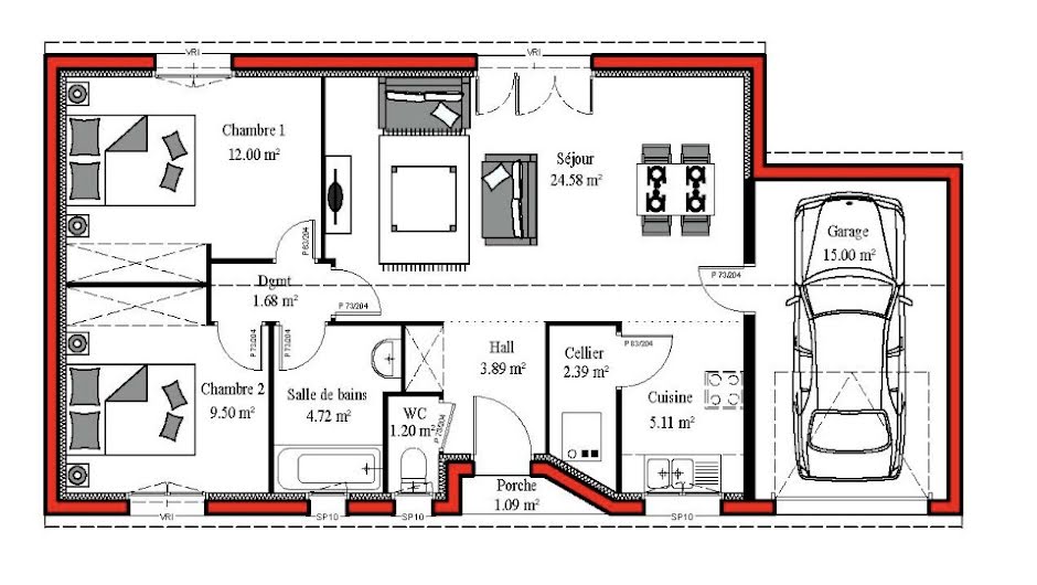 Vente maison neuve 3 pièces 65 m² à Begles (33130), 324 480 €