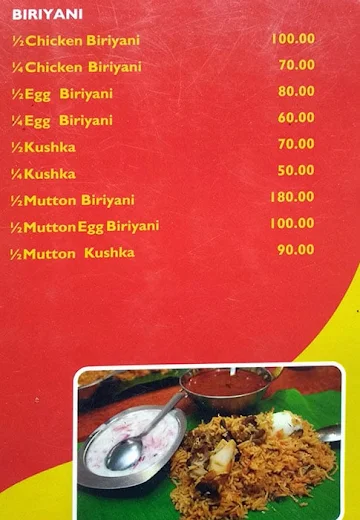 Umar Biriyani Centre menu 