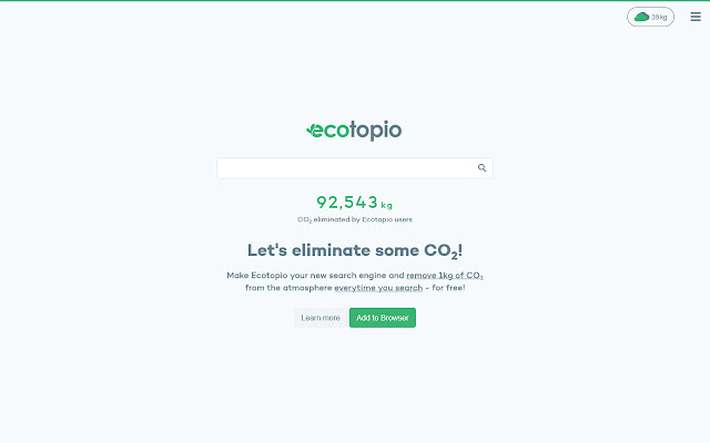 Ecotopio — CO2 Eliminating Search Engine chrome extension