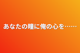 あなたの瞳に俺の心を……