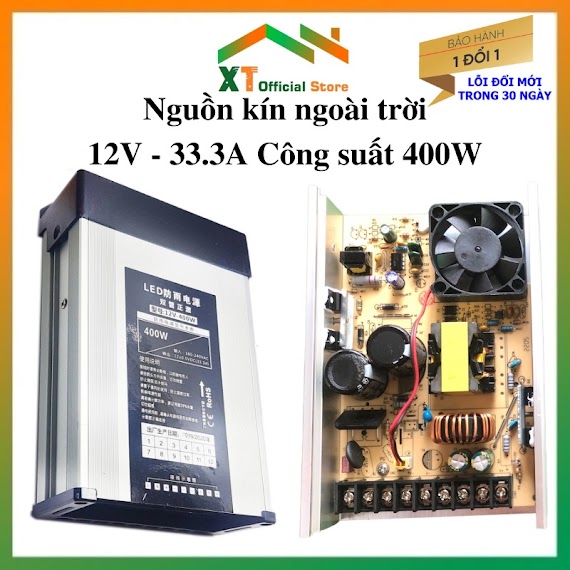 Nguồn Ngoài Trời Dc 12V - 33A 400W Dùng Cho Đèn Led Đúc F5, Module Dây Led Dán 3 Mắt, Nguồn Adapter 12V - 2A, 12V - 5A Camera