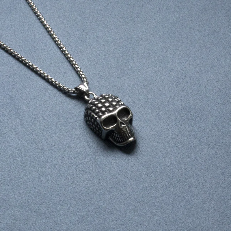 Roestvrijstalen schedel ketting voor heren Stoere heren sieraad Gothic design Duurzaam en roestvrij Ideaal cadeau voor mannen.