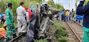 One person was killed and three injured when a car lost control, rolled down an embankment and landed on a railway crossing near KwaDukuza in KwaZulu-Natal on Saturday morning. 