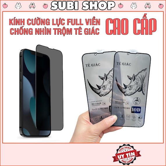 Kính Cường Lực Iphone Chống Nhìn Trộm Tê Giác Full Màn Cao Cấp 6/6S/7/7Plus/8/8Plus/Plus/X/Xr/Xs/11/12/13/14/Pro/Max