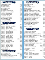 Shettys Restro menu 5