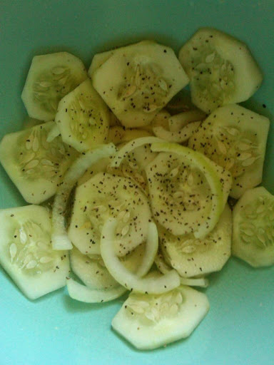 Cucumbers and Onion in Vinegar