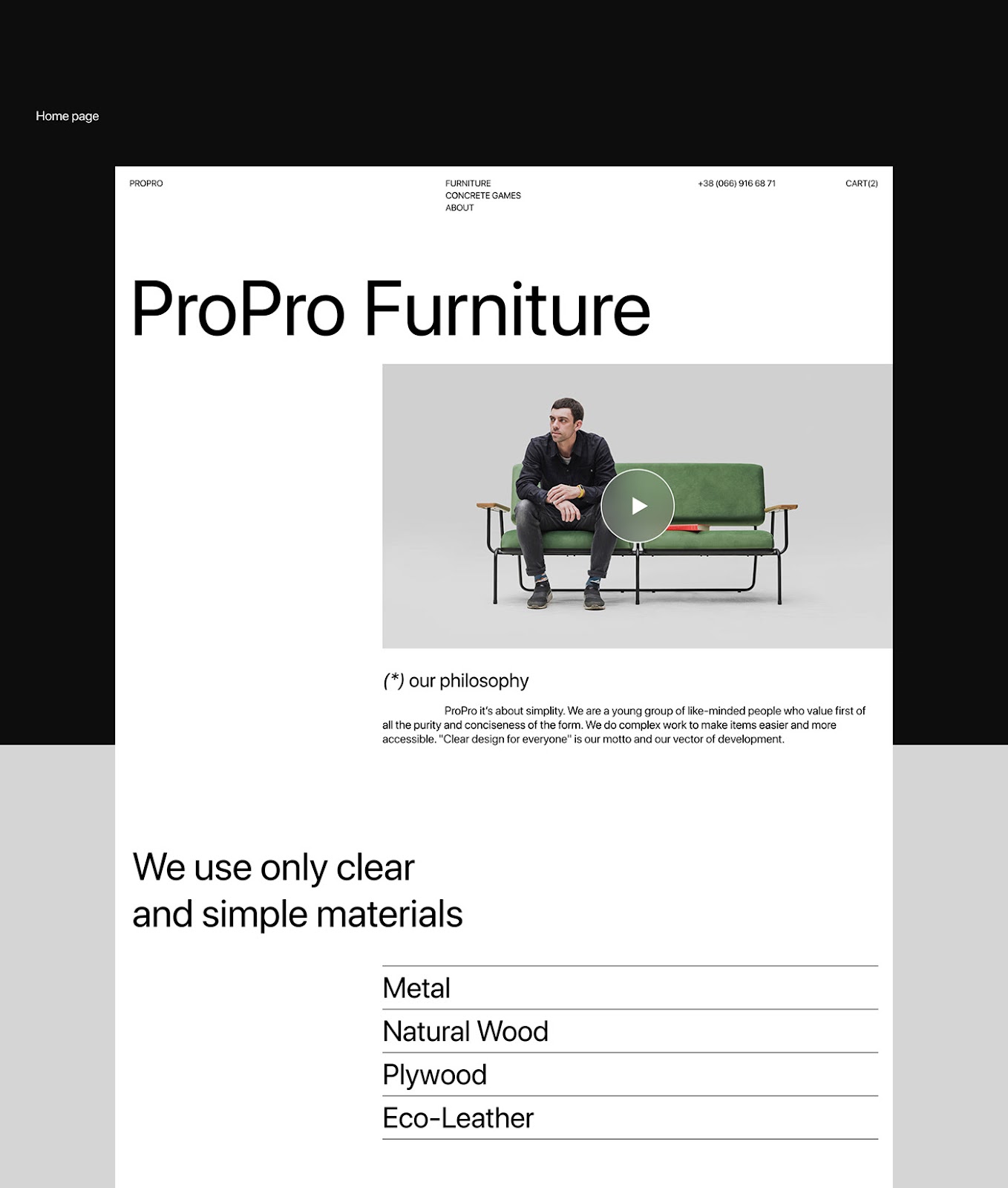 furniture propro UI ux Webdesign Ecommerce typography   Website online shop