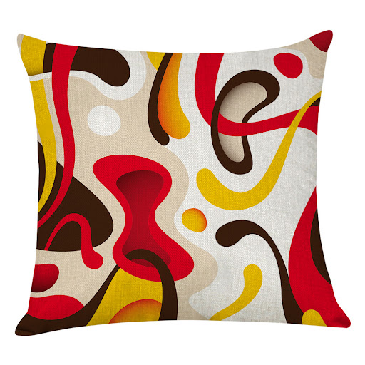 Title 5, Abstract art cotton and linen pillowcase, a sty...