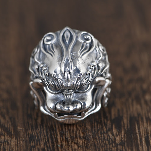 Title 4, Bague artisanale en argent thaïlandais antique,...