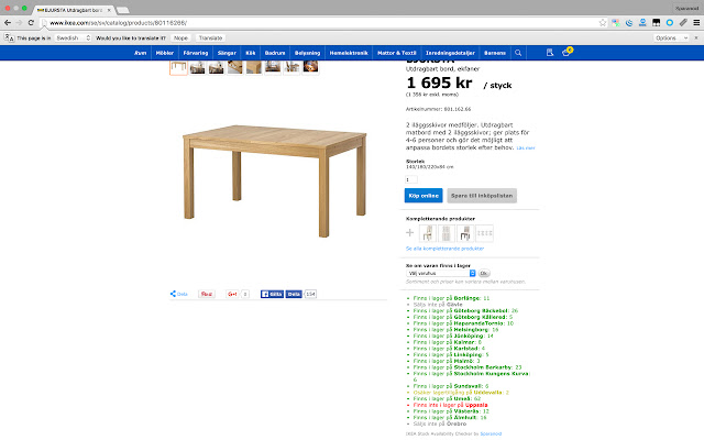 IKEA Stock Availability Checker chrome extension