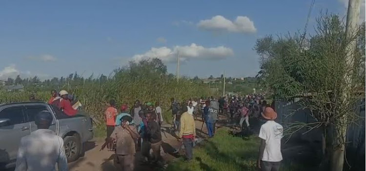 Residents scamper to safety after alleged supporters of MP and CA clashed in Kiganjo, Kiambu county on May 17, 2024