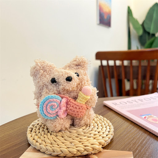 Title 3, Cute Lollipop Ice Cream Bear Plush Earphone Sle...