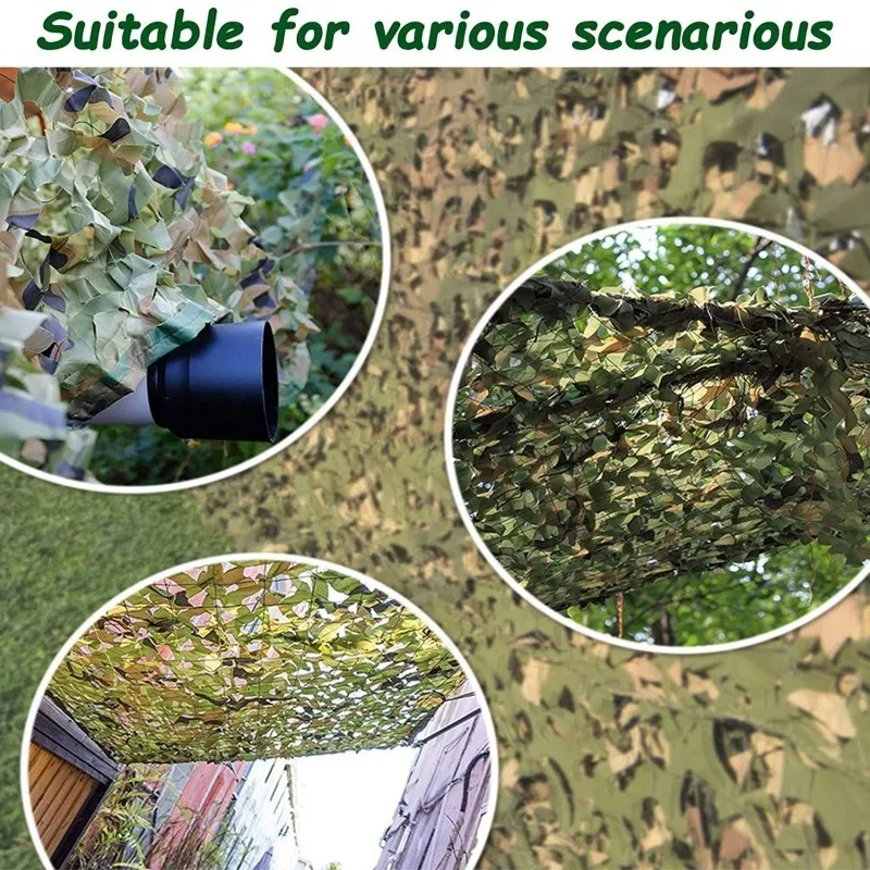 Jungle camouflage net met enkele laag voor schaduw en zonbescherming. Ideaal voor kamperen, jagen en observeren.