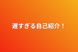 遅すぎる自己紹介！