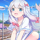 Happy blue-eyed schoolgirl Sagiri <3 | Kawaii Chrome extension download