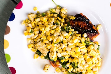 Chile Rubbed Salmon with Toasted Corn Vinaigrette