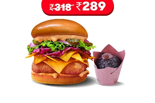 Non-Veg Flavor Fresh Burger Or Wrap & Muffin Combo