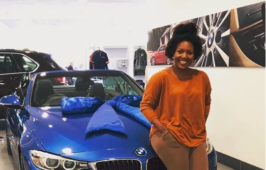 Brenda Mhlongo got a BMW from hubby to celebrate 20 years of marriage.