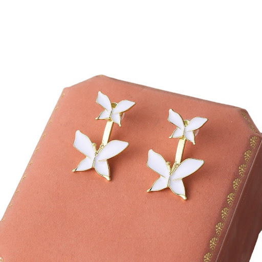 Title 5, S925 Silver Needle Butterfly Earrings for women...