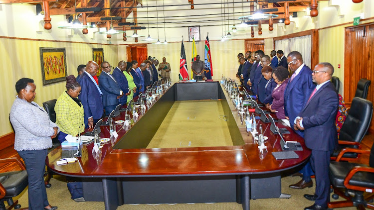 President William Ruto leads a Cabinet meeting at Sagana State Lodge on August 8