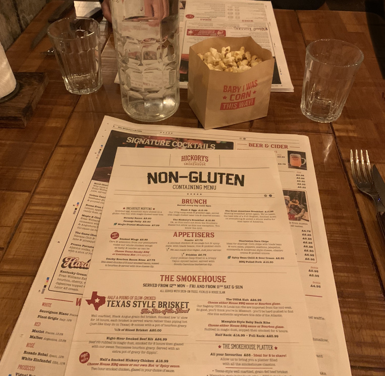 Hickory's Smokehouse Derby gluten-free menu