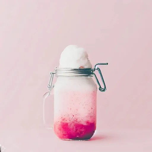 Raspberry Lime Rickey Ice Cream Soda [450 Ml, Mason Jar]