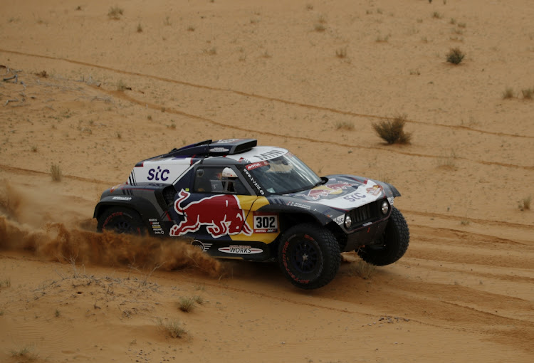 X-Raid Mini JCW Team's Stephane Peterhansel and co-driver Edouard Boulanger in action during stage seven of the Dakar Rally from Ha'il to Sakaka-Ha'il, Saudi Arabia on January 10, 2021