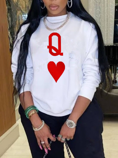 Title 6, Printed round neck long-sleeved sweatshirt for ...