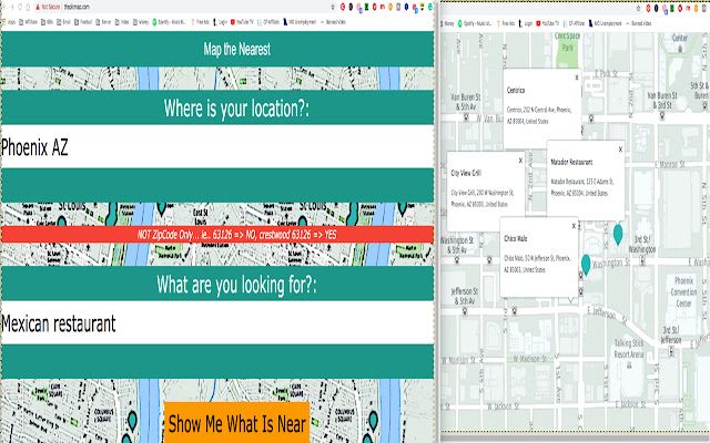 Map the Nearest chrome extension