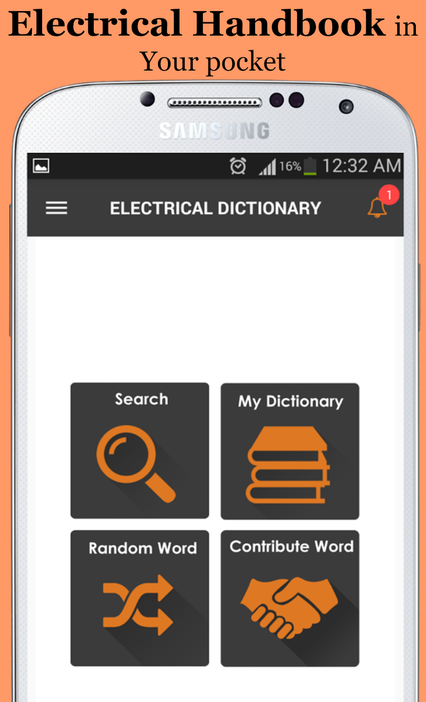 Electrical dictionary Screen 1