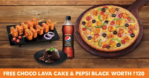 Any Big 10" Pizza + Any Starter [FREE Choco Lava Cake & Pepsi]